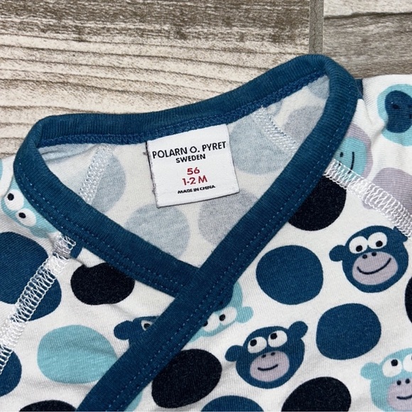 Polarn O. Pyret Sweden Monkey GOTS Wrap Bodysuit - Picture 2 of 8